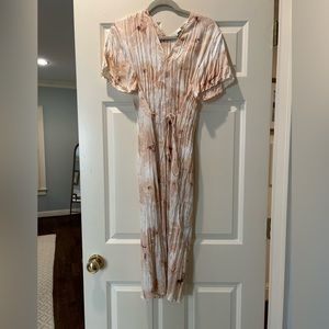 Vince crinkled silk floral dress